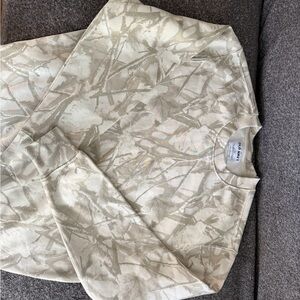 Old Navy Cream and Beige Camo-Print Crewneck Sweatshirt
